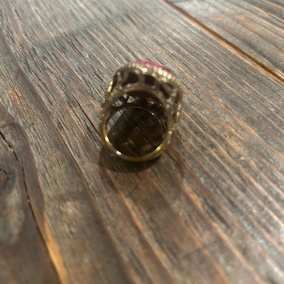 Sterling Bronze Faceted Ruby Ring ' - Picture 7 of 9